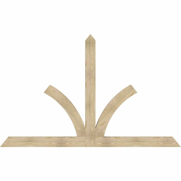 Ekena Millwork Richland Rough Sawn Timber Gable Bracket, Douglas Fir, 108"W x 68"H x 4"D x 6"F, 15/12 Pitch GBW108X68X0406RIC00RDF - main